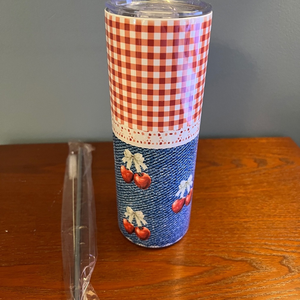 Cherry Gingham/Lace/Denim Tumbler